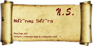 Nánay Sára névjegykártya