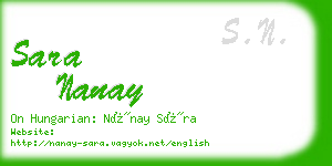 sara nanay business card